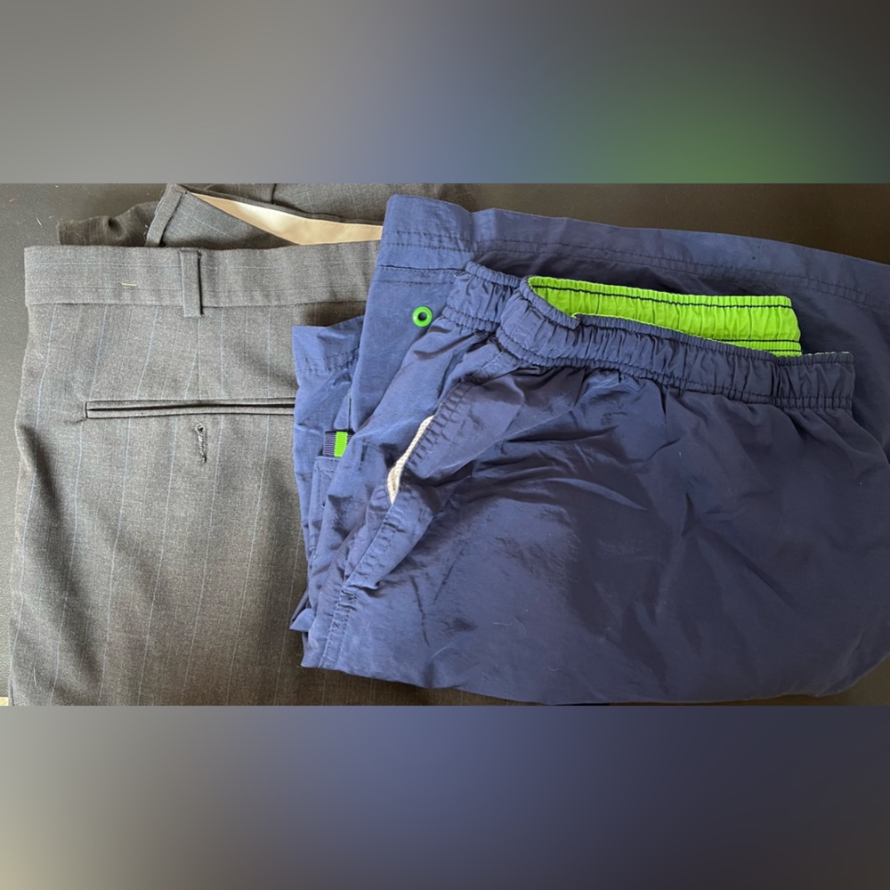 BUNDLE MEN’S SZ 42. Dress pant and swim shorts.